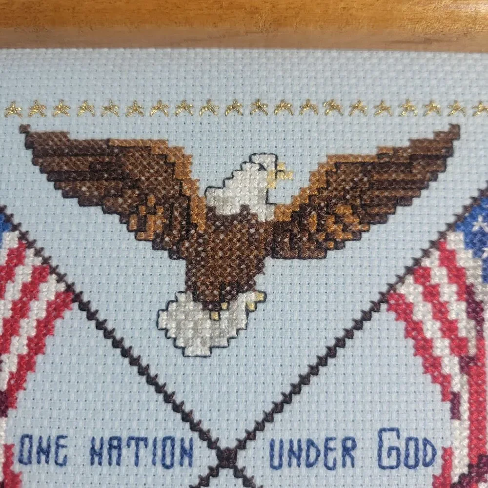 Vtg Framed Needlepoint 